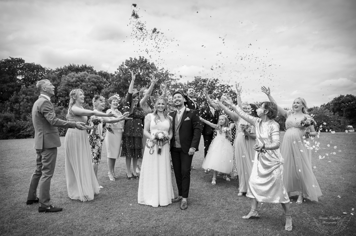 Wedding Photography Newport Confetti throw at Tredegar Park Golf Club