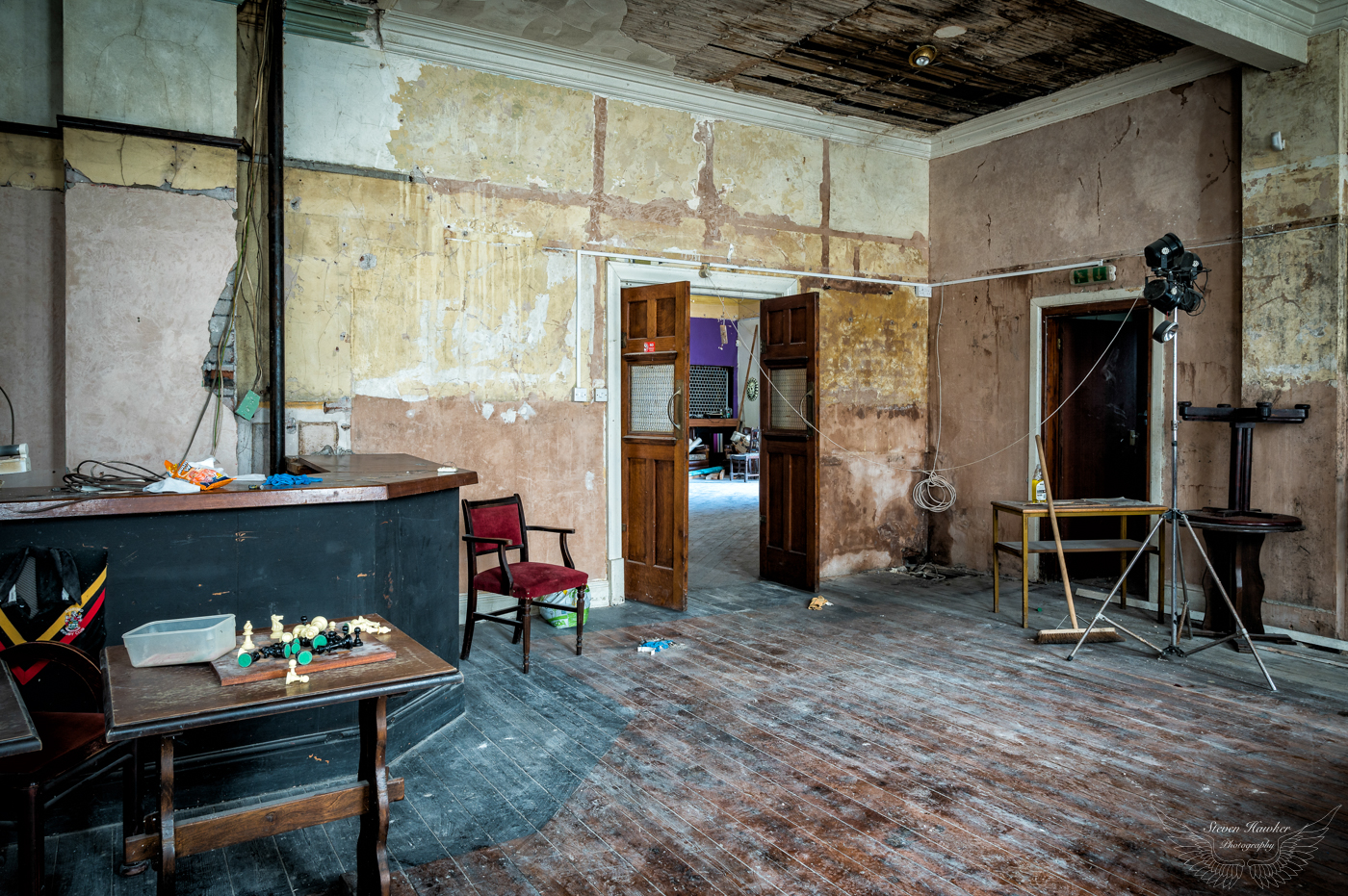 The bar at Cefn Fforest Miners Institute